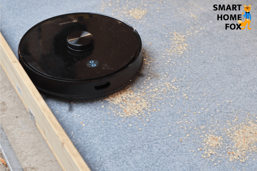 Proscenic M7 Pro пылесосит овсяные хлопья во время теста на очистку на ковре